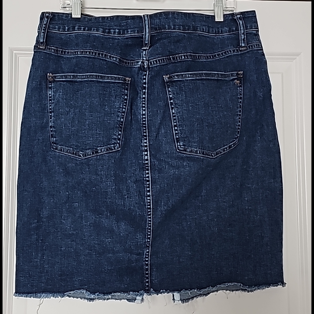 Madewell Straight Raw Hems Denim Skirt